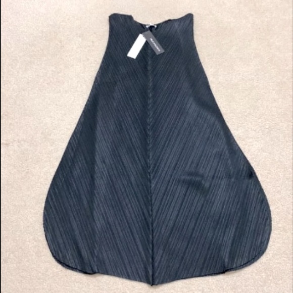 HUAZHIZHEYI Women's Black Vase Shape Dress w Sophisticated Pleats Size S - Picture 4 of 8